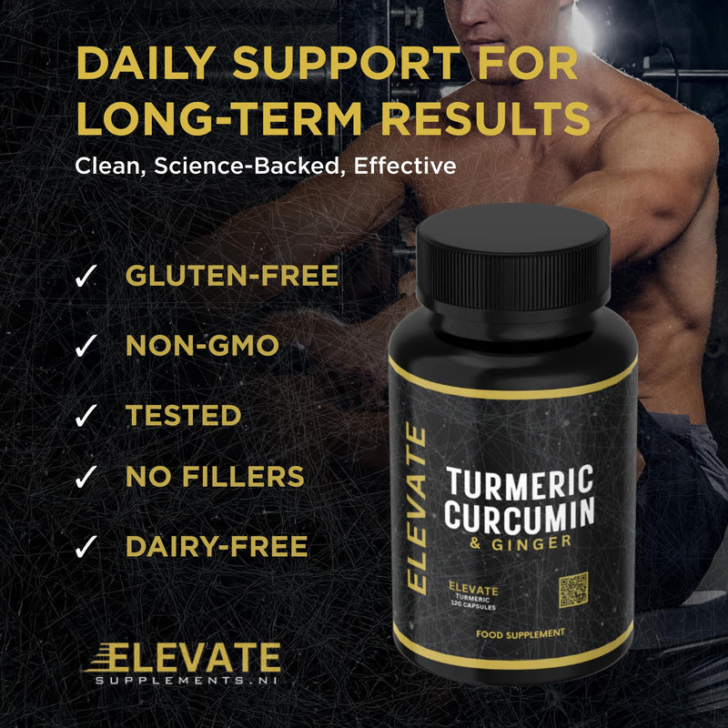 Turmeric Curcumin Capsules 1260mg with Black Pepper & Organic Ginger | 95% Curcuminoids | Enhanced Absorption Formula | Vegan, Non-GMO | 120 Capsules
