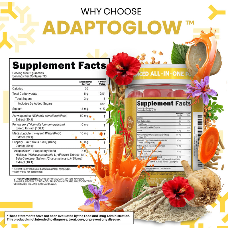 Clean Nutra Maca Root Gummies Ashwagandha Fenugreek Slippery Elm Saffron Hibiscus Beta Carotene Vitamin A for Women Macaroot Extract 60 Gummies Vegan Adaptogen Supplement Gummy Non GMO