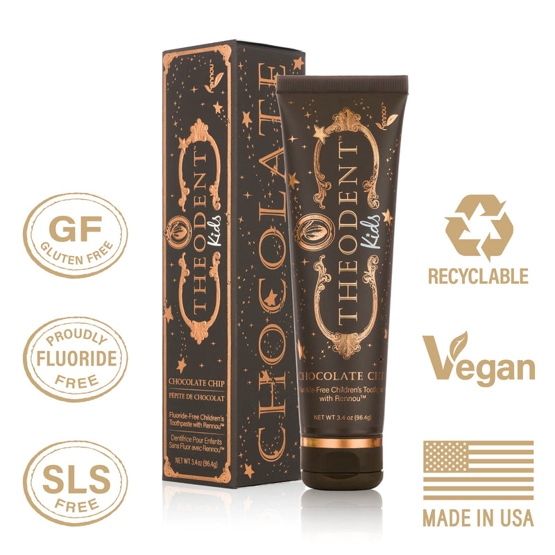 [Australia] - Theodent Fluoride-Free, Natural, Kids Toothpaste, Chocolate Chip Flavored (3.4 Ounces, 96.4 Grams) 3.4 Ounce (Pack of 1) 