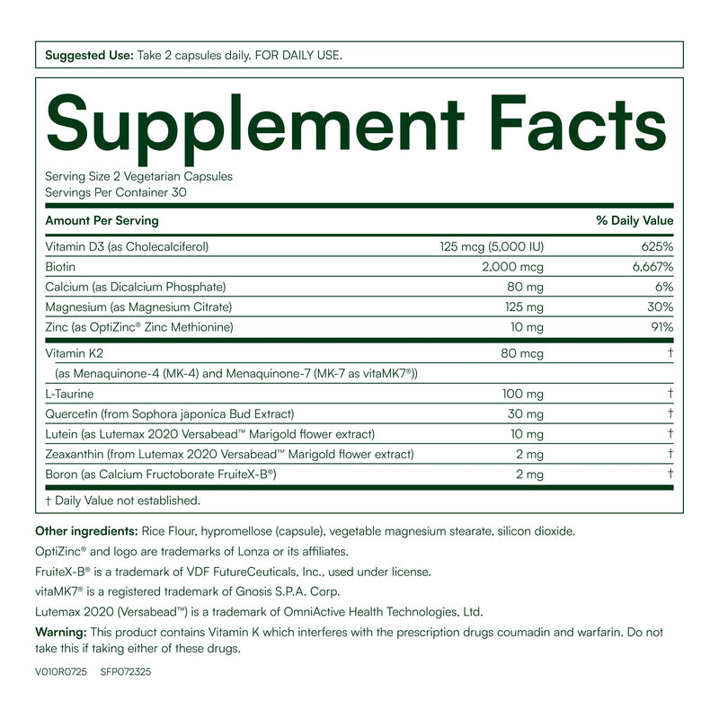 Purity Products Advanced Vitamin D Women's Formula with Lutein & Biotin | Supports Healthy Skin and Hair - 60 Vegetarian Capsules