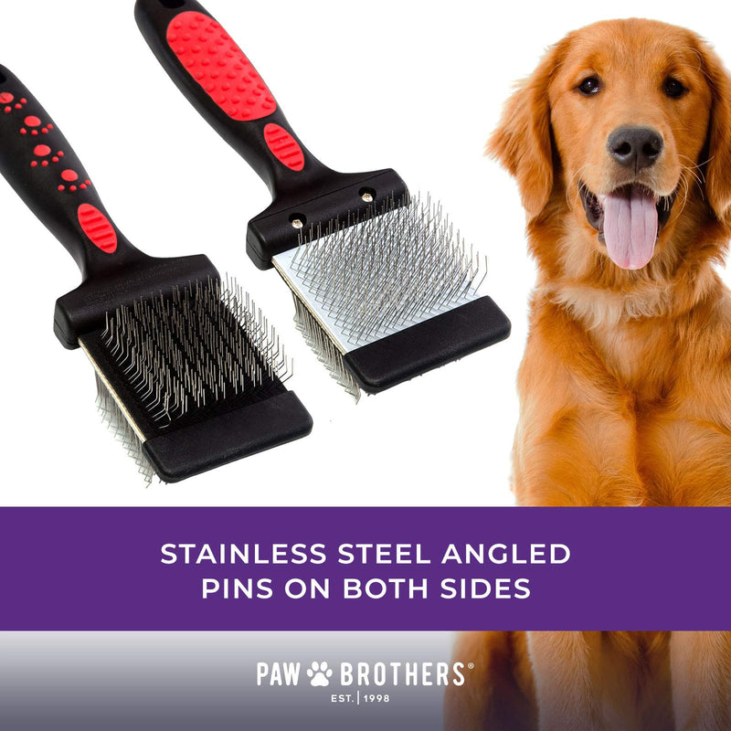 Paw Brothers Grooming Tool and Nature's Specialties Conditioning Spray Bundle - Double Sided Flex Slicker Brush, Soft, Small - Quicker Slicker Detangling and Conditioning Spray, Ready to Use, 16 oz - PawsPlanet Australia