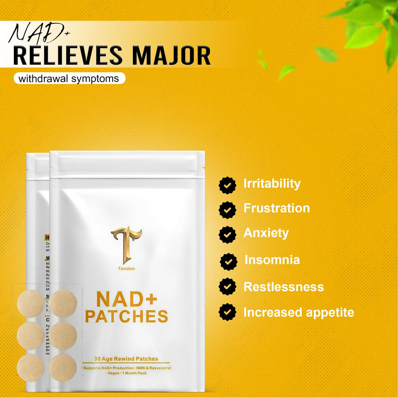 Tandon NAD+ Transdermal Wellness Patches – 30-Day Supply with NMN, Resveratrol, NR, Vitamin C, CoQ10 & Hyaluronic Acid for Clean Energy & Vitality Support – Vegan, Easy-to-Wear Skin Patches