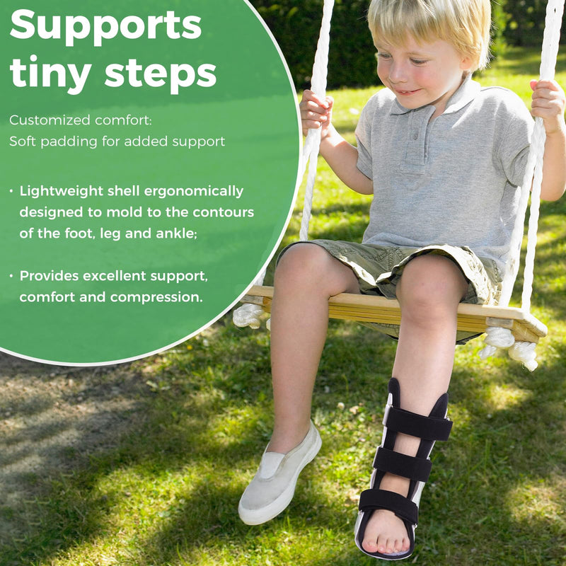[Australia] - Pediatric Walking Boot For Kids,Fracture Boot for Kids, Orthopedic Support Shoe for Youth Ankle Break Injury, Kid's Stress Metatarsal Bone Fracture, Broken Foot or Toe Recovery Cast, Left(L) Large 