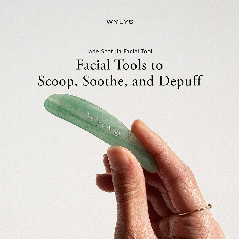 Spatula Facial Tool – 100% Natural Stone Dual-Purpose Skincare Tool | Gua Sha for Face Massage & Circulation | Spatula for Creams & Balms | Perfect for Gifting (Jade) Jade