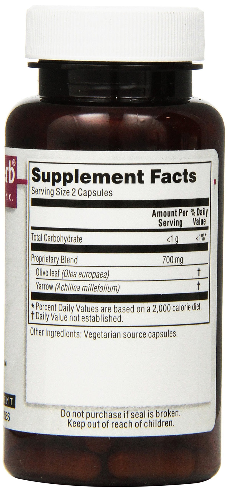 [Australia] - Kroeger Herbs, Olive Leaf Extract Capsules for Immune System, Olive Leaf & Yarrow Supplement, Vegetarian, Non-GMO, Gluten Free, No Preservatives - 100 Capsules, Made in USA 