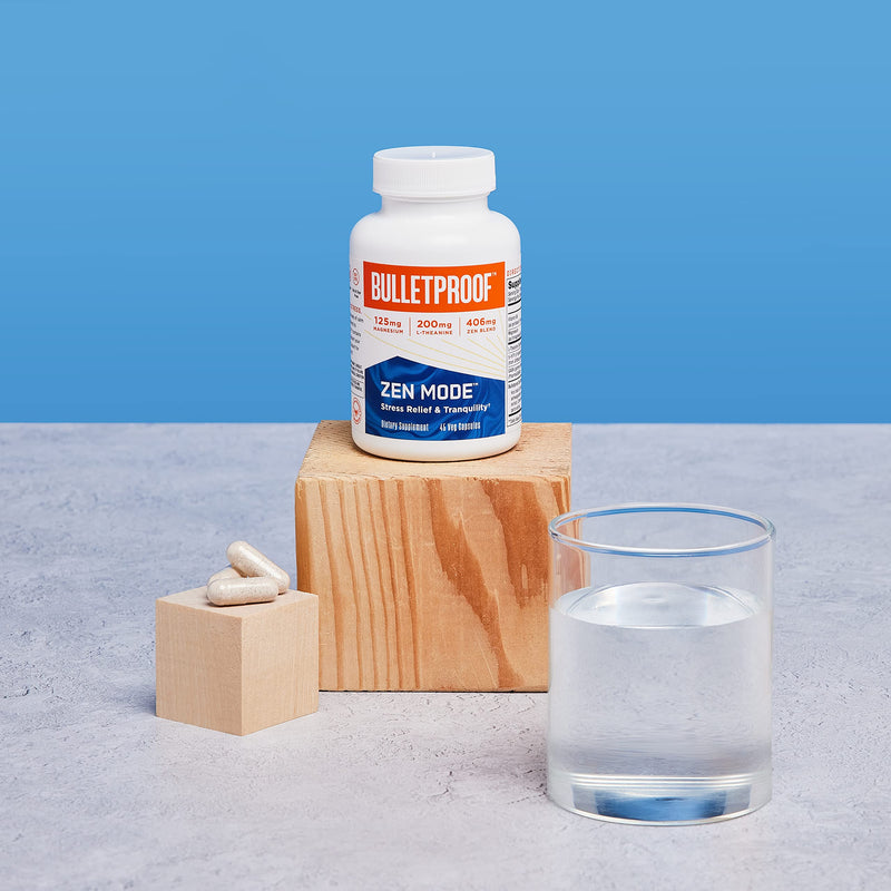 Bulletproof Zen Mode Stress Relief and Tranquility Capsules, 45 Count, Supplement for Calm and Relaxation | Supplement for Calm and Relaxation 45 Count (Pack of 1)