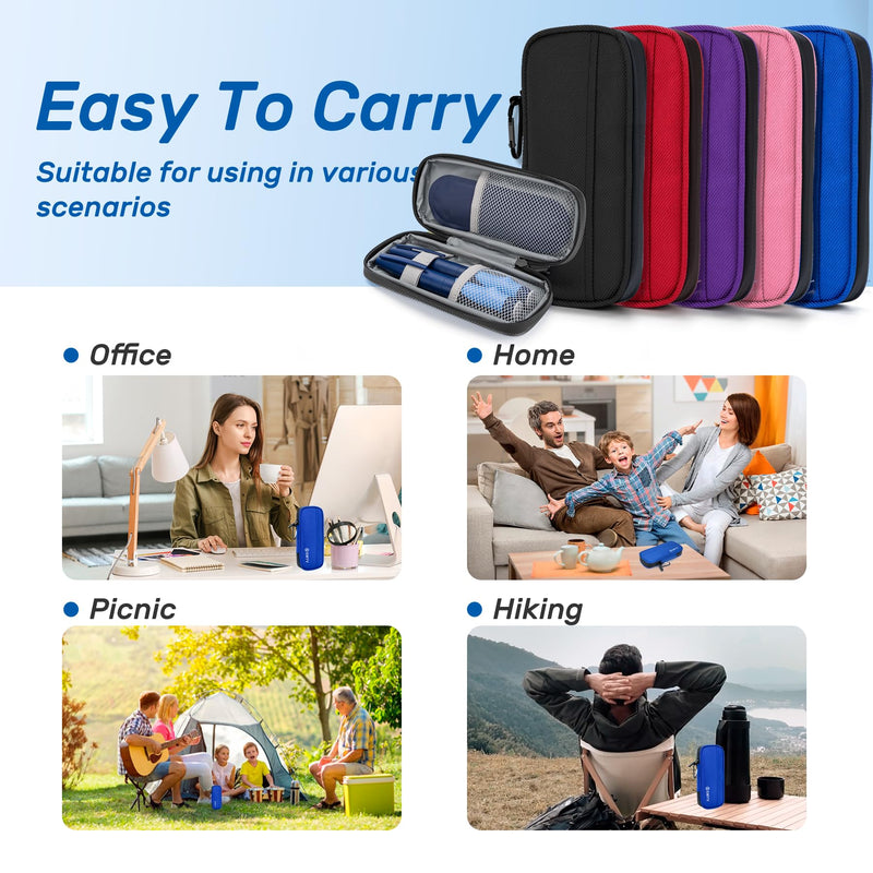 [Australia] - SMYV Insulin Cooler Travel Case with 2 TSA Approved Ice Packs, Medication Cooler for Diabetic Supplies, Compact for Travel and Daily Life (Black) Nylon Black 