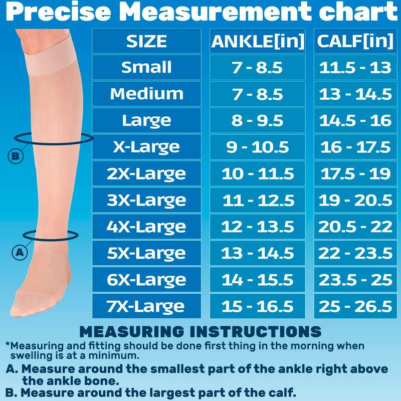 [Australia] - (3 Pairs) Made in USA - Medical Sheer Compression Socks for Women Circulation 15-20mmHg Medium Natural 