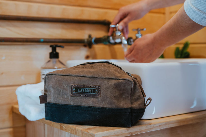 Barebones Neelum 3L Dopp Kit - Stylish Toiletry Bag for Travel Essentials, Water-Resistant and Durable Canvas Bag for Cosmetics and Personal Hygiene Items, Easy to Clean