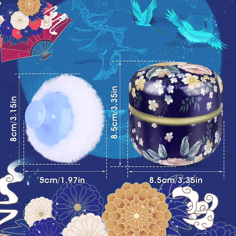 [Australia] - Sibba Puderdose mit Puderquaste für Körperpuder Leerer Behälter Staubpuderdose Puderquaste Make up Sponge Schwämmchen lose powder puff mit behälter für Baby Nach Dem Bad Make-Up-Puderspender Puderquaste(blau)+puderdose(farbe Dunkelblau) 