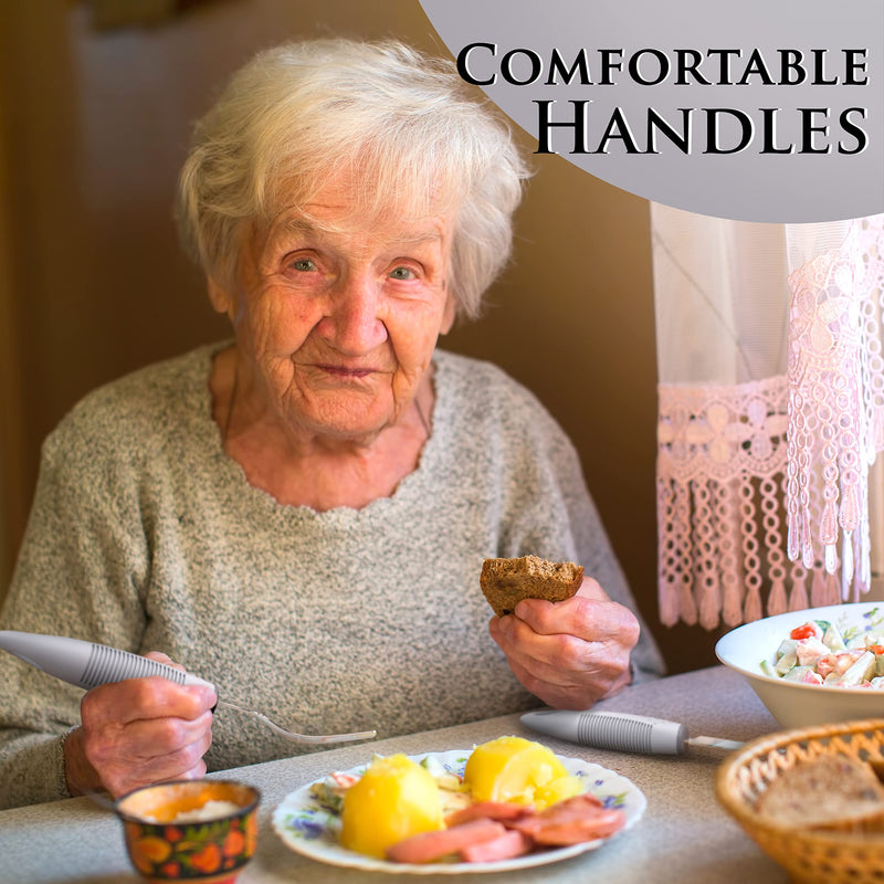 iMedic Easy Grip Cutlery for Arthritic Hands Grey(1 Pack) – Adaptive Utensils Designed to Support Disabled Adults – Weighted Tableware Set – Caring Aid for Tremors, Parkinson’s Single