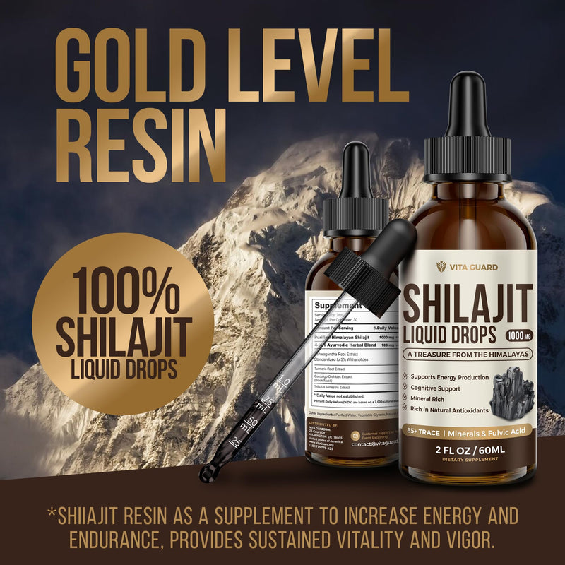 [Australia] - Himalayan Shilajit Liquid Drops ‚Äì 1000mg Energy & Immunity Support with 85+ Trace Minerals & Fulvic Acid ‚Äì Strength, Vitality Supplement for Men & Women ‚Äì 30-Day Supply 