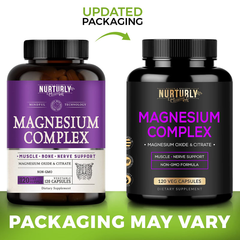 Magnesium Complex and Omega 3 Fish Oil - Magnesium Citrate 500MG – Fish Oil 2000mg, 800mg EPA and 600mg DHA - Muscle Relaxation, Sleep and Energy, Bone Health, Brain, and Heart