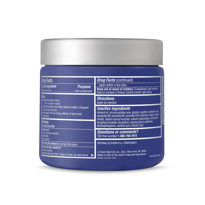CeraVe Healing Ointment, Hyaluronic Acid Skin Protectant for Dry Skin, 12oz | Skin Care, Body Care, Barrier Cream, Skin Barrier Repair, Ceramides, Petrolatum, Lanolin Free, For Cracked, Chafed Skin 12 Ounce (Pack of 1)