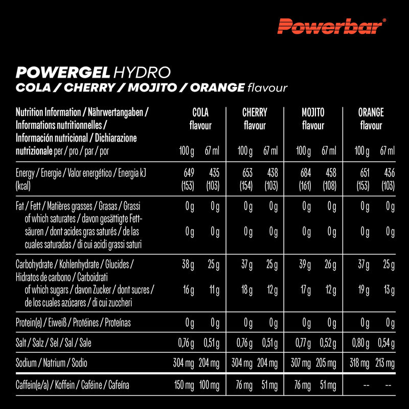 [Australia] - Powerbar PowerGel Hydro Multiflavourbox 12x67ml - High Carb Energy Gel + Sodium Multiflavour 