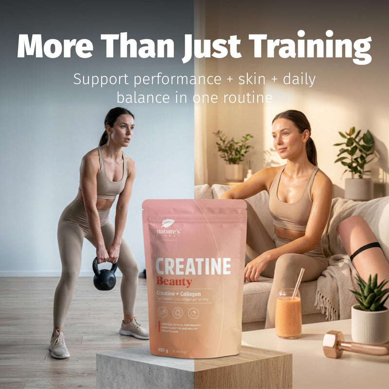 Nature's Finest by Nutrisslim Beauty Creatine Powder for Women, Creatine, Collagen & Biotin, Peach Flavour, 300 g, 30 Servings, Food Supplement 300 g (Peach Flavoured) with Collagen, Biotin