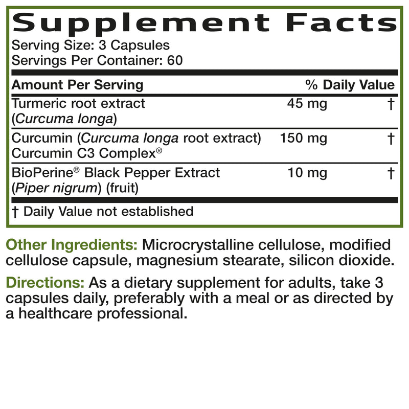 Bronson Turmeric Curcumin Extra Strength - Antioxidant, Joint & Digestion Support with BioPerine, Non-GMO, 180 Vegetarian Capsules Unflavoured 180 Count (Pack of 1)