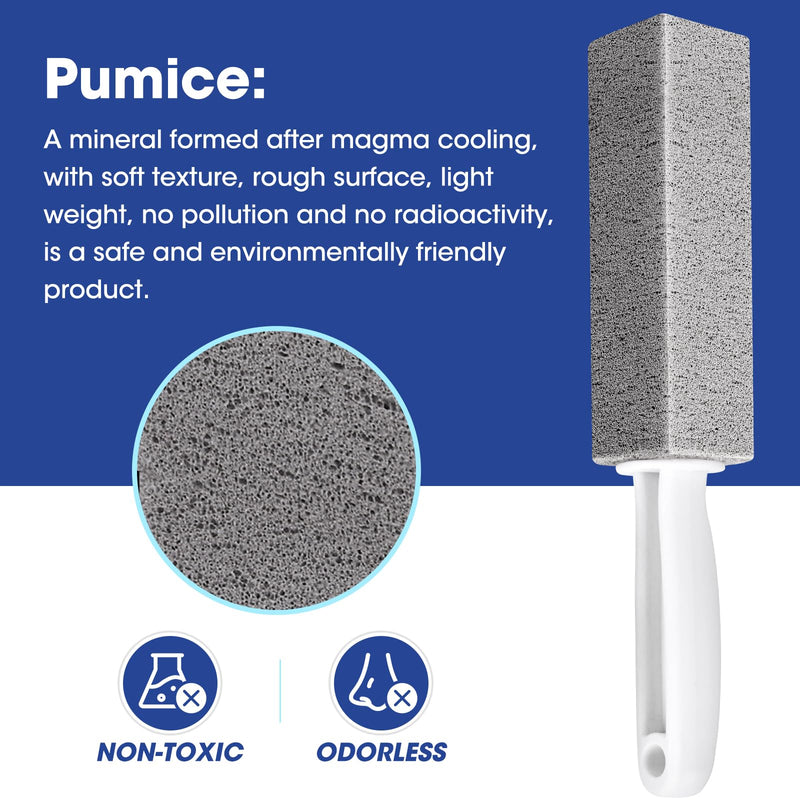 [Australia] - AZEN 5 Pack Pumice Stone for Cleaning, Pumie Scouring Stick with Handle, Pumice Stone Toilet Bowl Cleaner, Pumice Stone Hard Water Stain Remover for Toilet, Bathroom, Kitchen Sink, Grill 