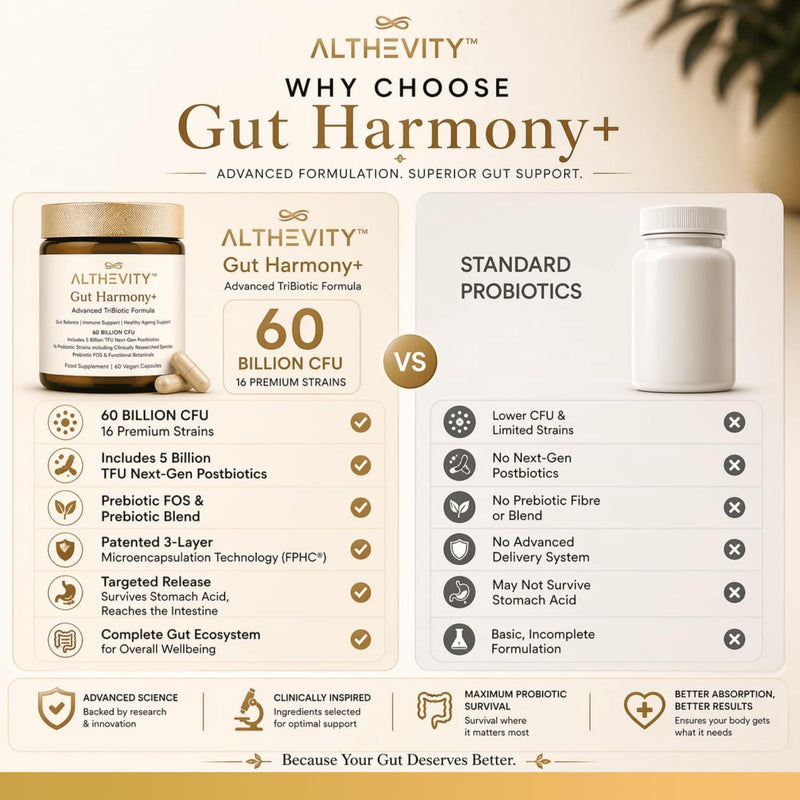 Gut Harmony+ Probiotics for Women & Men with Prebiotics & Postbiotics for Gut Health - 60 Billion CFU, Advanced TriBiotic Formula with Microencapsulation Technology - One Capsule daily - 60 Day Supply