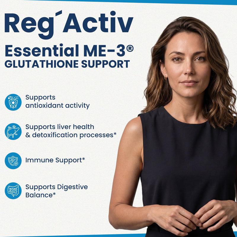 Reg'Activ Essential ME-3 Glutathione Supplement, Probiotic, 30 Vegan Caps | 8 Billion CFU of Lactobacillus Fermentum ME-3 Supports Glutathione Activity and Natural Antioxidant Defenses.*