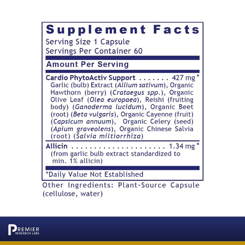 [Australia] - Premier Research Labs BP Complex - for Heart Health - with Garlic, Hawthorn, Olive Leaf, Reishi, Cayenne & Organic Celery - Allicin Supplement - Non-GMO, Vegan Formula - 60 Plant-Source Capsules 