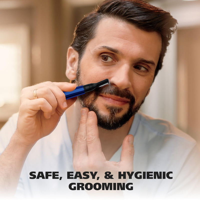 Wahl Lithium 2 in 1 Battery Pen Detail Touch Up Trimmer for Nose, Ear, Neckline, Eyebrow, & Other Detailing - Blue - by The Brand Used by Professionals - Model 5643-200 2 Heads