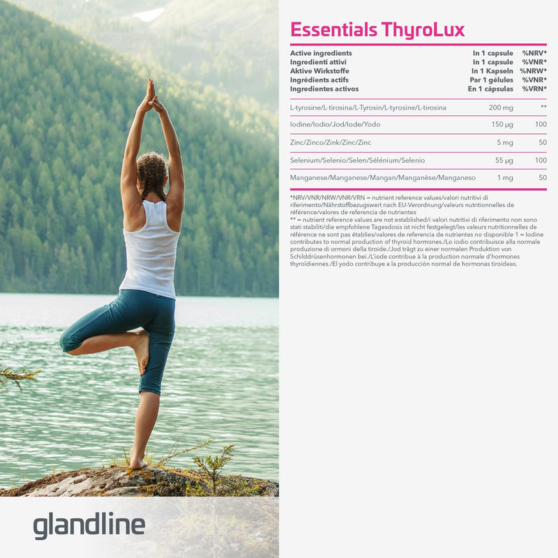 [Australia] - Iodine tablets - Thyroid - Iodine 150µg - Zinc, Selenium, L Tyrosine, Manganese - Plant origin - 180 capsules High dosage for 180 days - Thyrolux Sensilab 