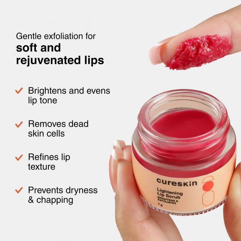 [Australia] - Lightening Lip Scrub for Men and Women | Exfoliate & Brighten with Walnut Shell Powder, Beetroot & Squalane | Lip Scrub for Dark Lips to Lighten Pink, 0.25 Ounce (Pack of 1) 