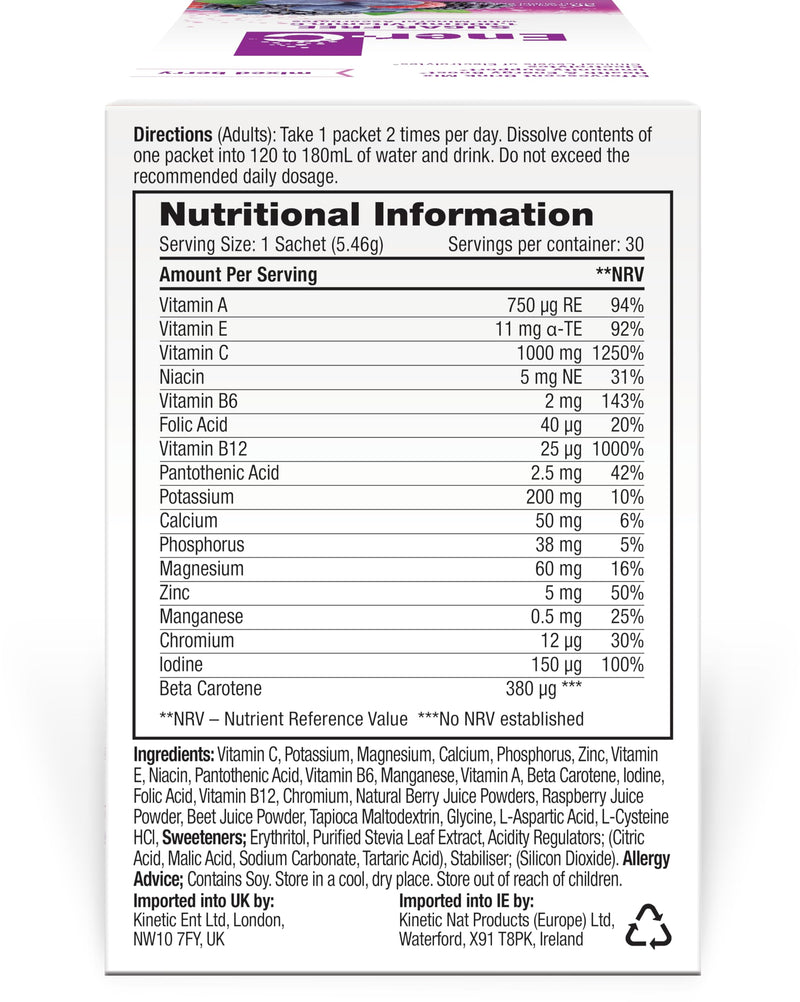 Ener-C Sugar Free Multivitamin Drink Mix, No Sugar - Mixed Berry, 30 Count | Vitamin Powder for Water, Electrolytes Powder, Hydration Boost Packets, Zero Sugar, Vitamin C & B12 Sugar Free Mixed Berry 0.2 Ounce (Pack of 30)