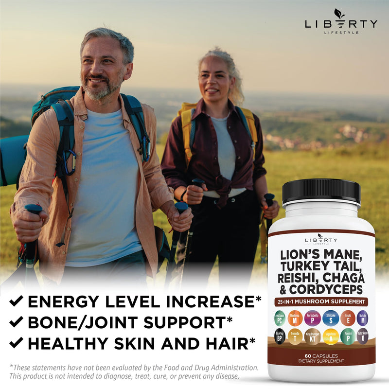 [Australia] - Lions Mane 3000mg 20in1 Mushroom Supplement with Turkey Tail 2000mg Reishi 1000mg Cordyceps Chaga 1000mg with Marshmallow Root -2 Pack 120 Capsules (Pack of 2) 