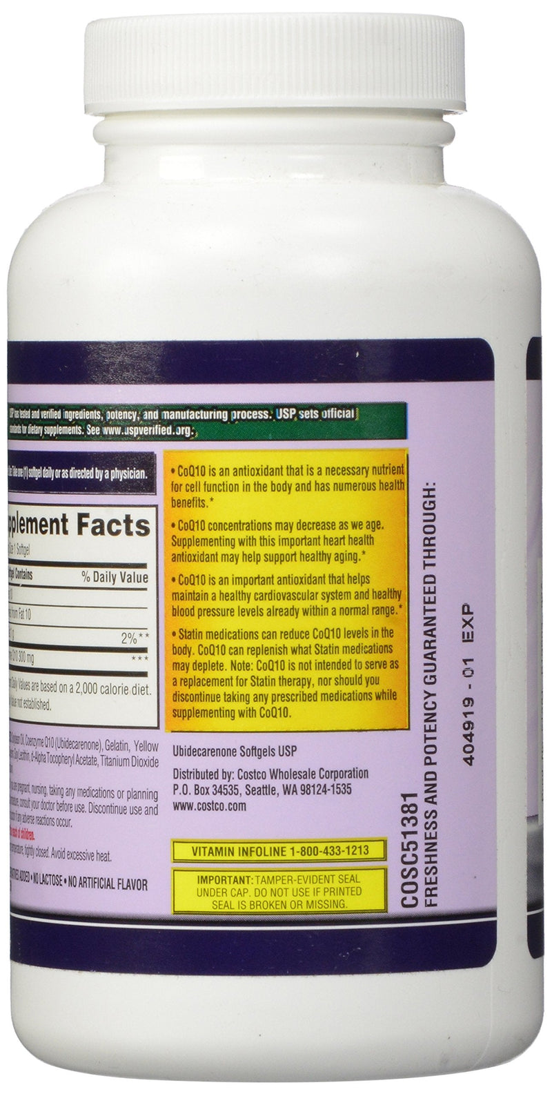 [Australia] - Kirkland Signature COQ10 100 Softgels, 300 mg, 6.4 Ounce 100 Count (Pack of 1) 