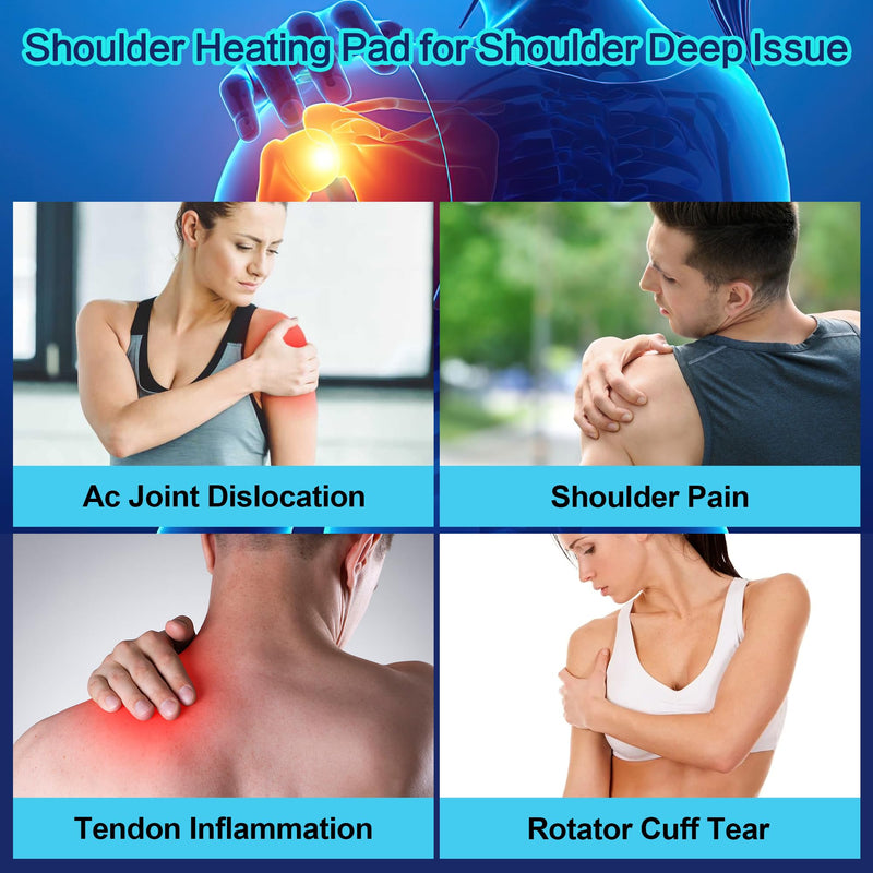 [Australia] - Heated Shoulder Brace for Men Women, USB Rechargeable Shoulder Heating Pads, Shoulder Massager for Pain Relief, Cordless Heated Shoulder Wraps for Left Right Rotator Cuff Support, 5000mAh 