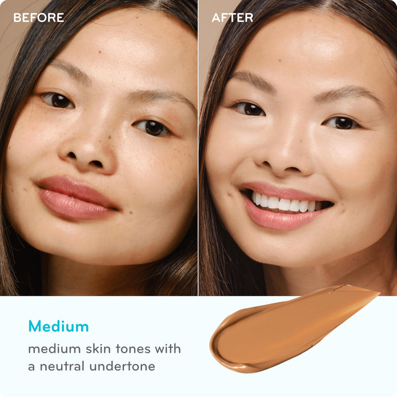 pūrlisse Ageless Glow Serum BB Cream SPF 40 - Glowy Tinted Moisturizer with SPF - Korean Skin Care Formula with Vitamin C & Bakuchiol to Firm, Brighten & Even Skin - Medium (1.4 oz) 1.4 Ounce (Pack of 1)