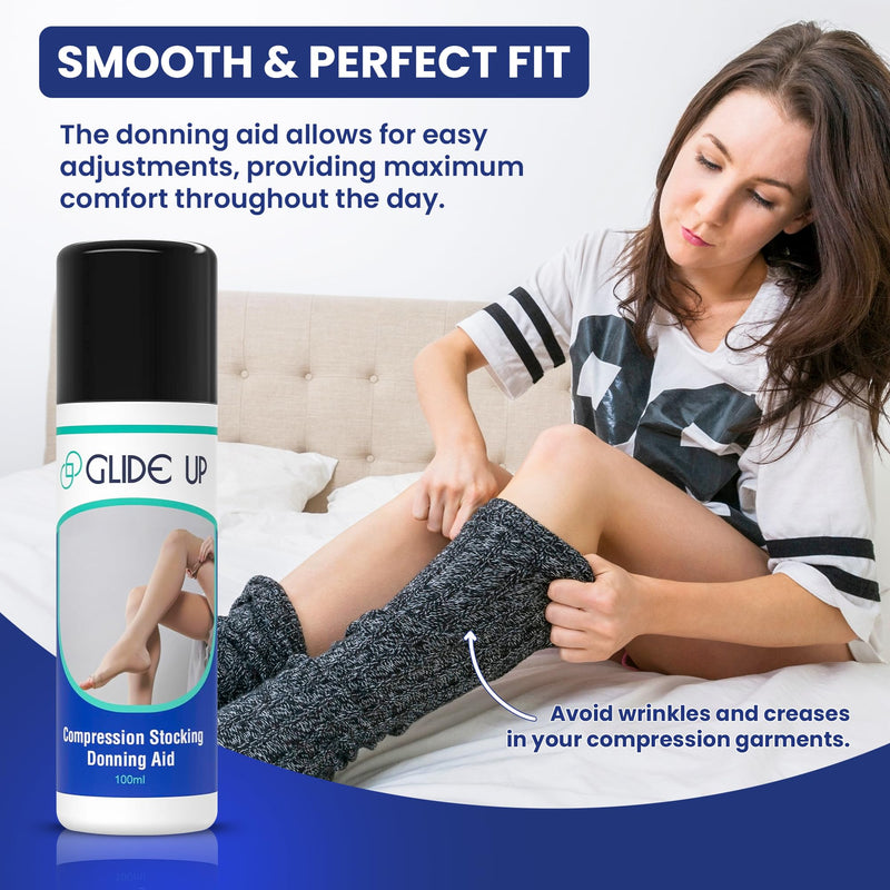 [Australia] - Compression Sock Aid Lubricant Spray - Hypoallergenic Sock Aids for Putting on Socks, Stocking Donner for Putting on Compression Stockings - Non-Greasy & Non-Sticky Formula, 3.38 fl.oz. 