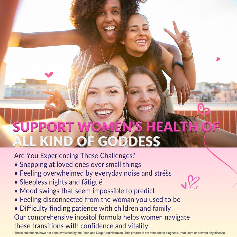 Myo-Inositol & D-Chiro Inositol Gummies for Women, Ideal 40:1 Ratio, 60 Cts | Female Health Support with Myo 2000mg, D Chiro 50mg, Omega 3, Folate, Vitamin D3, B12, Magnesium & Zinc, Vegan, Sugar Free 60 Count (Pack of 1)