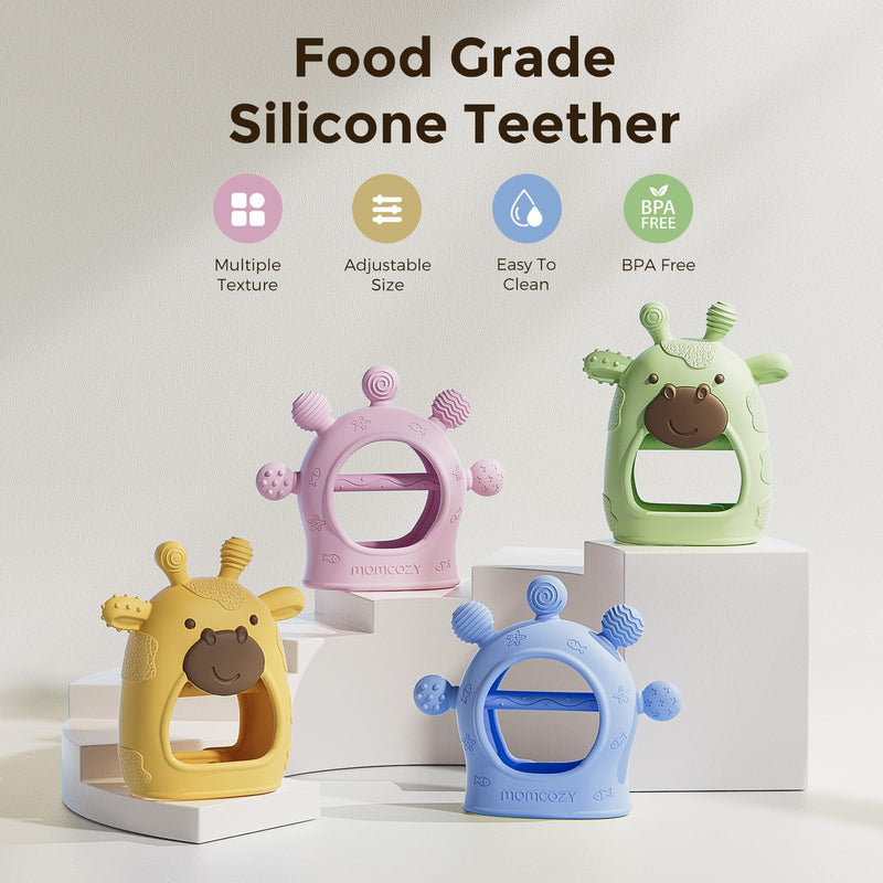 [Australia] - Momcozy Baby Teether Toys | Baby Teething Toys | Baby Teething Relief | Food Grade Silicone Teether Baby Toys | Baby Teether 0-6 Months | Teething Toy 6-12 Months | Baby Essential | Yellow 