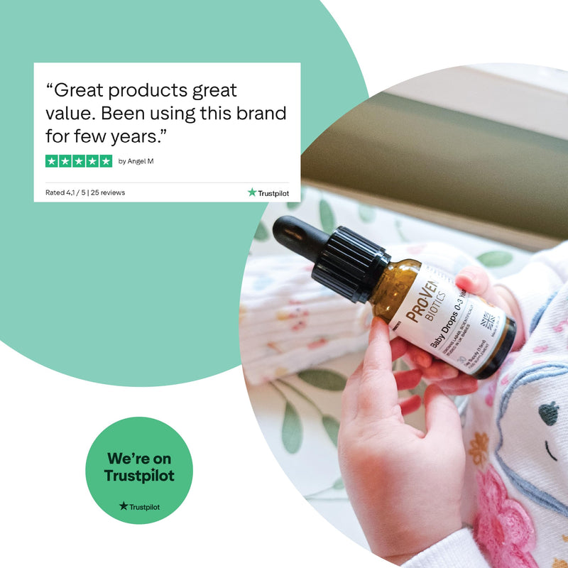 Proven Biotics Baby Drops 0–3 Years 15ml | Flavourless Liquid Daily Baby Supplement | 10 Billion Research-Backed Lab4B Live Bacteria | 30 Days