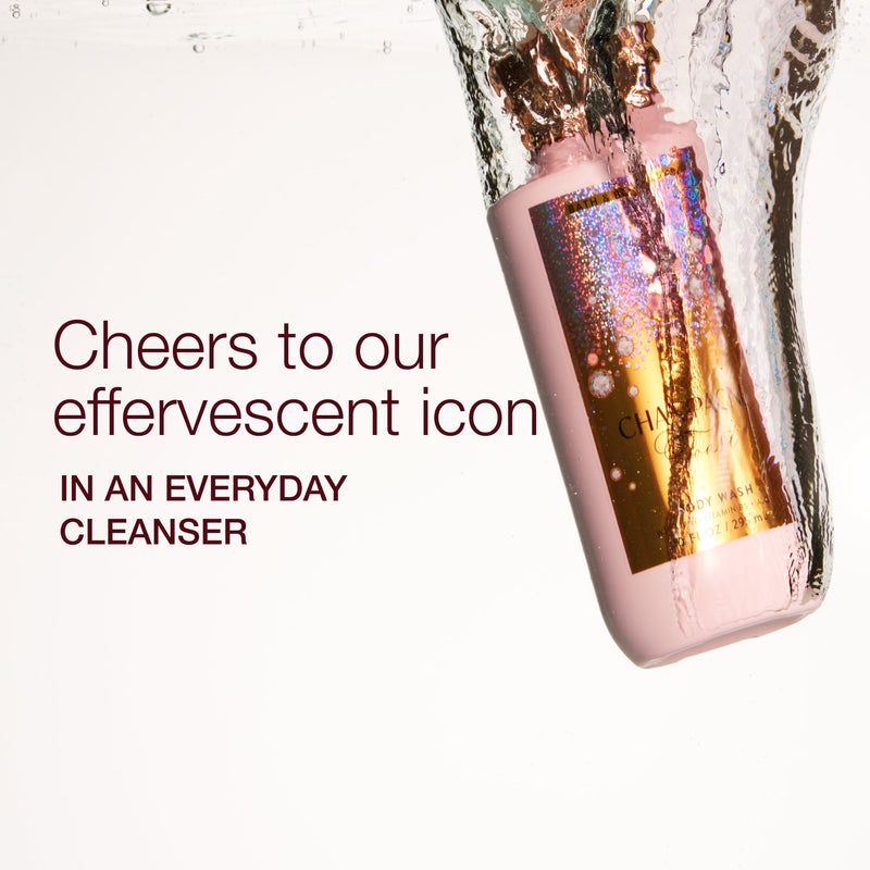 Bath & Body Works Champagne Toast Body Wash, Nourishing Cleanser with Pro-Vitamin B5 & Aloe, Bubbly Champagne & Sparkling Berry Scent, Gentle for Daily Use, 10 fl oz - 1 Pack