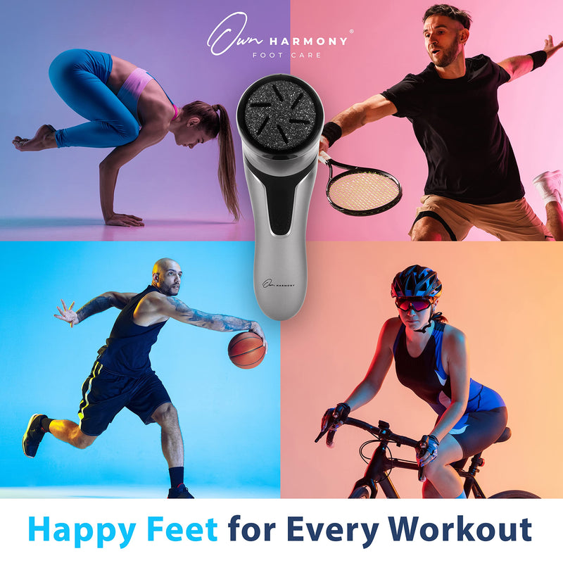 [Australia] - Own Harmony Electric Callus Remover with Suction Function: Professional Pedicure Tools - Electronic Pedi Foot File: Best for Hard Skin Removal and Dry, Cracked Heels Foot Care (USB Cable) Quantum Silver 