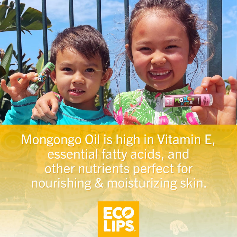 Eco Lips Mongo Kiss USDA Organic Lip Balm, Variety 7 pack | Blood Orange, Black Cherry, Pomegranate, Vanilla Honey, Peppermint, Strawberry Lavender, Yumberry | Mongongo Oil & Vitamin E 1 Count (Pack of 7)