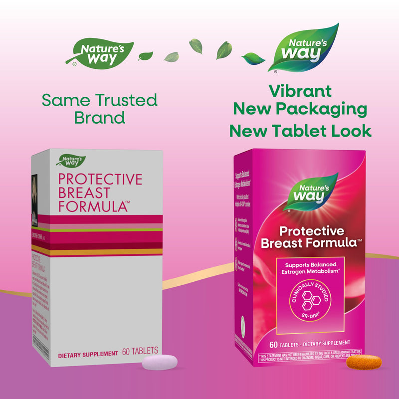 Nature's Way Protective Breast Formula, BR-DIM, 60 Tablets | Clinically Studied BR-DIM with Calcium D-Glucarate and Vitamin D3 to Support Balanced Estrogen Metabolism and Breast Comfort*