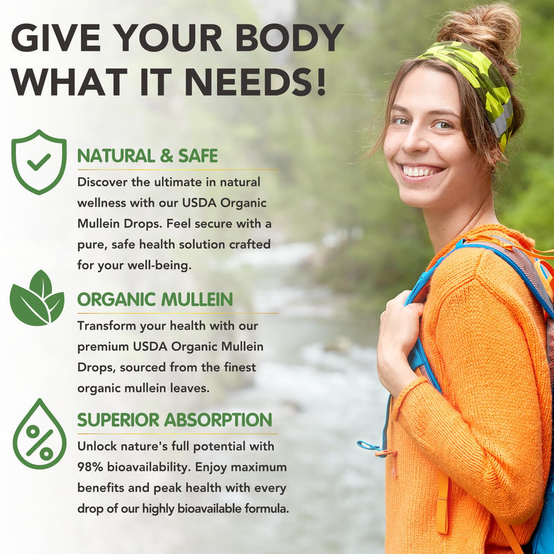 [Australia] - Mullein Leaf Extract, Mullein Leaf Drops, Mullein Drops For Lungs, Natural Mullein Extract, Supports lung cleansing and respiratory function for healthy breathing (1) 1 