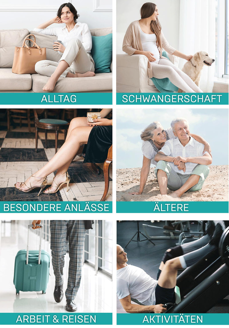[Australia] - TONUS ELAST 23-32 mmHg AG compression stockings with silicone band, with closed toe, medical class II, KKL 2 support stockings with toe for men and women (XL (170-182 cm), black) XL (170-182 cm) 