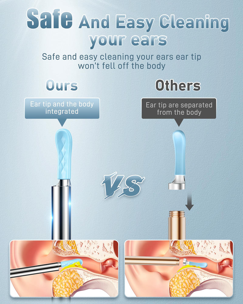 [Australia] - Ear Wax Removal Tool Camera - Ear Wax Removal Kit - Ear Cleaner with Camera - 1080P HD Ear Camera with 6 Ear Spoon - Ear Cleaner for iOS & Android Deepblue 