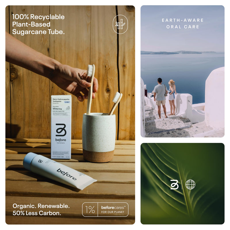 [Australia] - Before | Fluoride Free n-HA Whitening Toothpaste | Natural, Nano Hydroxyapatite Helps Strengthen Teeth & Remineralize Enamel for Oral Health, Lasting Mint Flavor, Made in The USA — 4.4oz 4.4 Fl Oz (Pack of 1) 