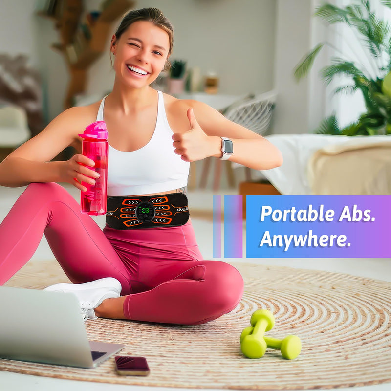 [Australia] - Electronic Muscle Stimulator, Abs Stimulator Muscle Toner, Ab Machine Trainer for All Body, Rechargeble for Fitness Strength Training Workout Equipment for Men and Women(Waist + Arms) 