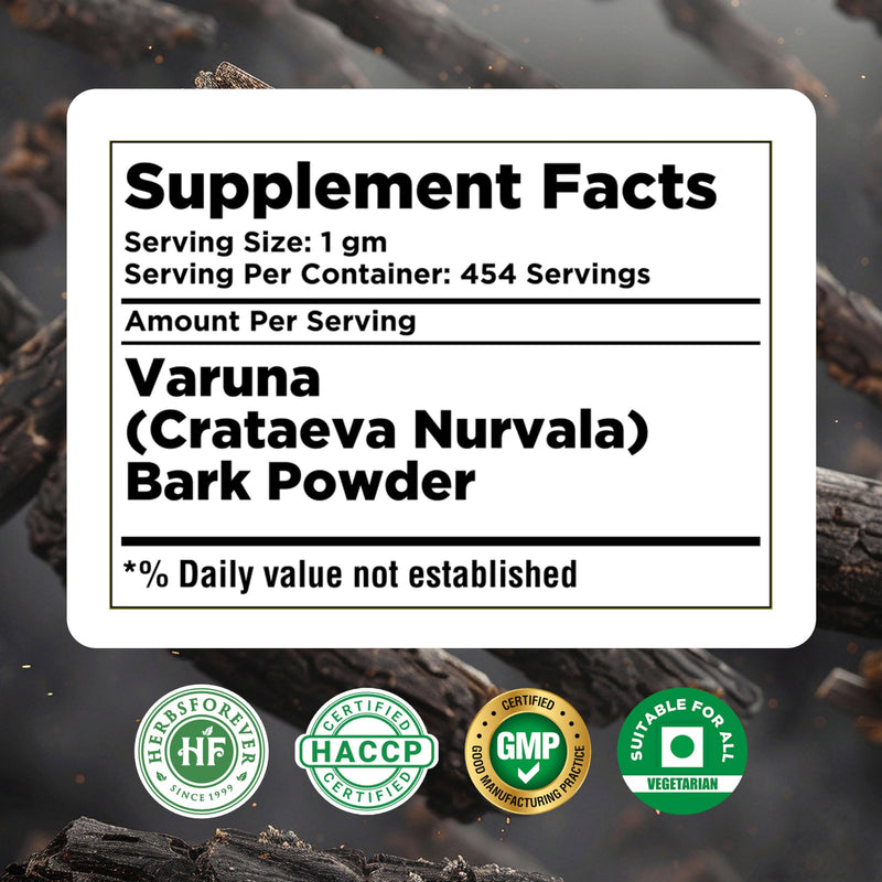 Varuna Powder – Crataeva Nurvala – Prostate Health – Support Prostatic, Kidneys, Gall Bladder and Urinary Tract Health – Non GMO, Organic, Vegan – 454 GMS