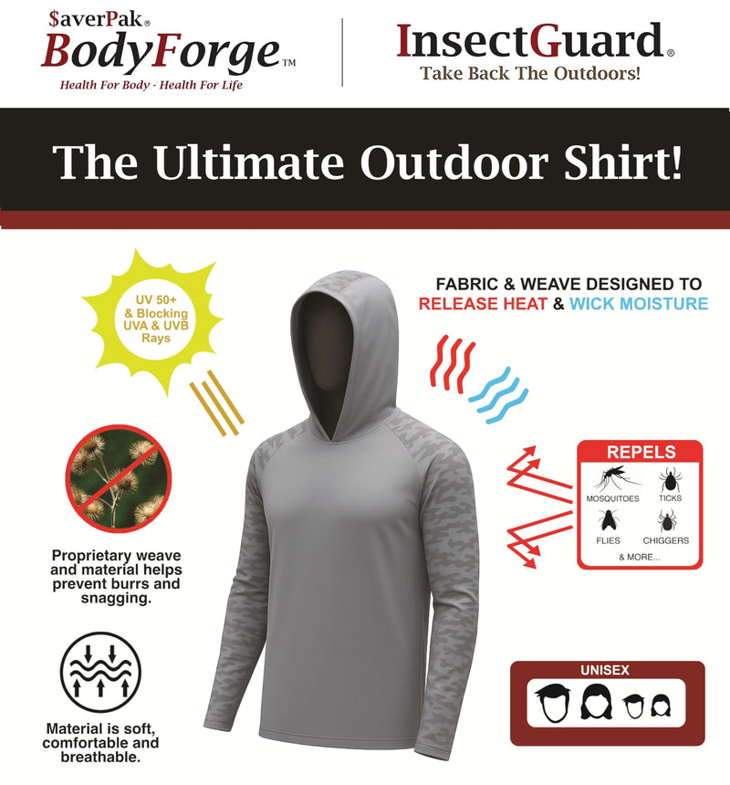 [Australia] - Permethrin Insect Repellent Mens Athletic Hoodies Long Sleeve Fishing Shirts SPF 50+ UV Sun Shirt Protection Rash Guard Blue-camo X-Large 