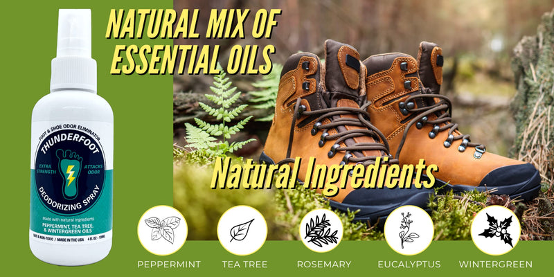 [Australia] - Thunderfoot Natural Shoe and Foot deodorizing Spray- Mint Scent - Shoe Odor Eliminator, Shoe Spray Deodorizer, Shoe freshener, Foot Deodorizer, Odor Eliminator for Shoes (4 OZ) 