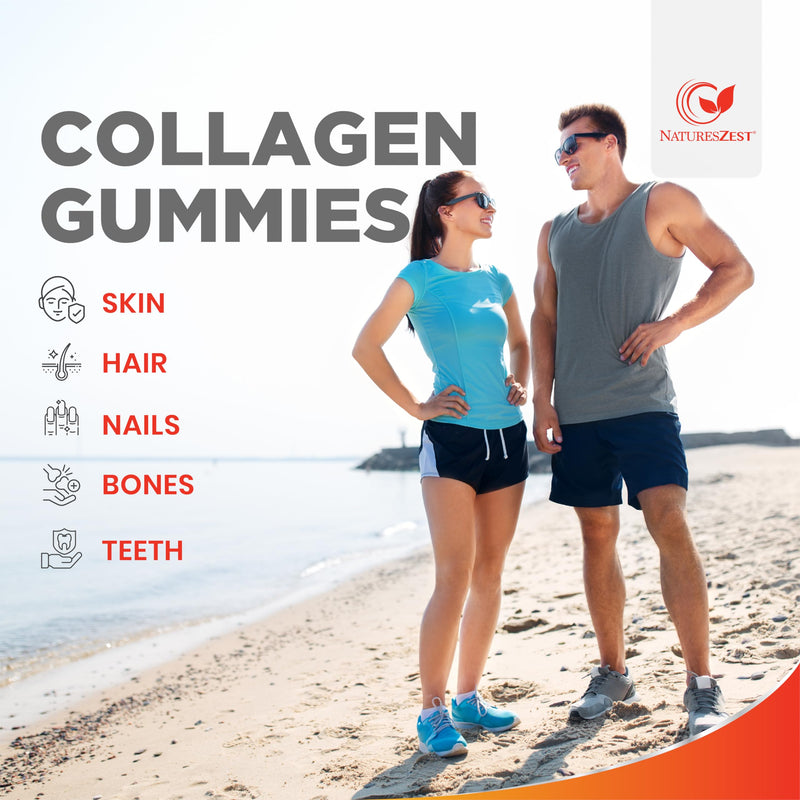 Collagen Complex 500mg - 90 Chewable Gummies | Collagen Gummies with Biotin, Vitamin C & E | Supports Hair, Skin & Nails for Women & Men | Gluten Free, Non-GMO | Natural Orange Flavour
